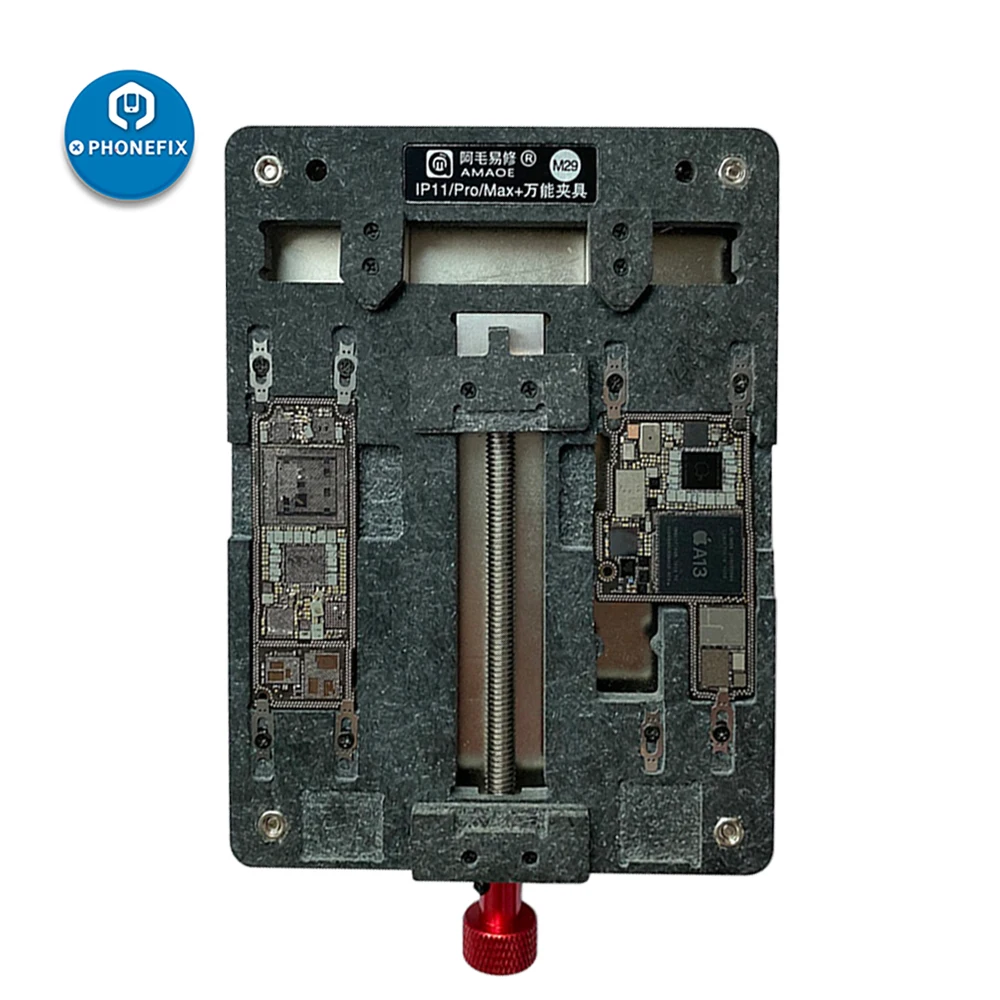 AMAOE M29 Motherboard Fixture Holder for iPhone 11/11Pro/11Pro max Circuit Board Soldering Heating Repair Holder
AMAOE M29 Motherboard Fixture Holder for iPhone 11/11Pro/11Pro max Circuit Board Soldering Heating Repair Holder