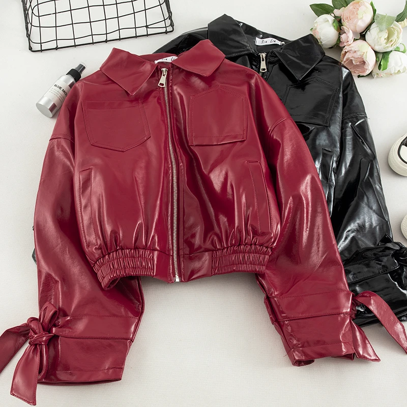 Women PU Jacket Zipper Cardigans Solid Female Vintage Fashion Coat Casual Long Sleeves Spring Korean Ladies Short Style Jacket
Women PU Jacket Zipper Cardigans Solid Female Vintage Fashion Coat Casual Long Sleeves Spring Korean Ladies Short Style Jacket