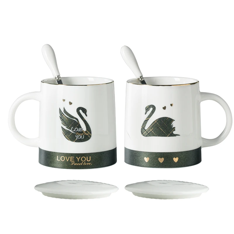 Couple's Cup a Pair of Ceramic Cups Creative Mug Gift Coffee Cup Tea Cup Milk Breakfast Cup with Lid Spoon
Couple's Cup a Pair of Ceramic Cups Creative Mug Gift Coffee Cup Tea Cup Milk Breakfast Cup with Lid Spoon