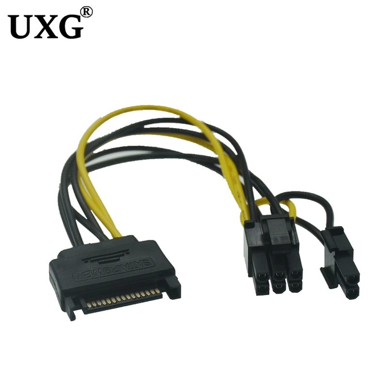 Кабель питания PCI-E 15pin SATA папа-8 Pin (6 + 2), кабель SATA 20 см, кабель с 15pin на 8 Pin, провод для графической карты
Кабель питания PCI-E 15pin SATA папа-8 Pin (6 + 2), кабель SATA 20 см, кабель с 15pin на 8 Pin, провод для графической карты