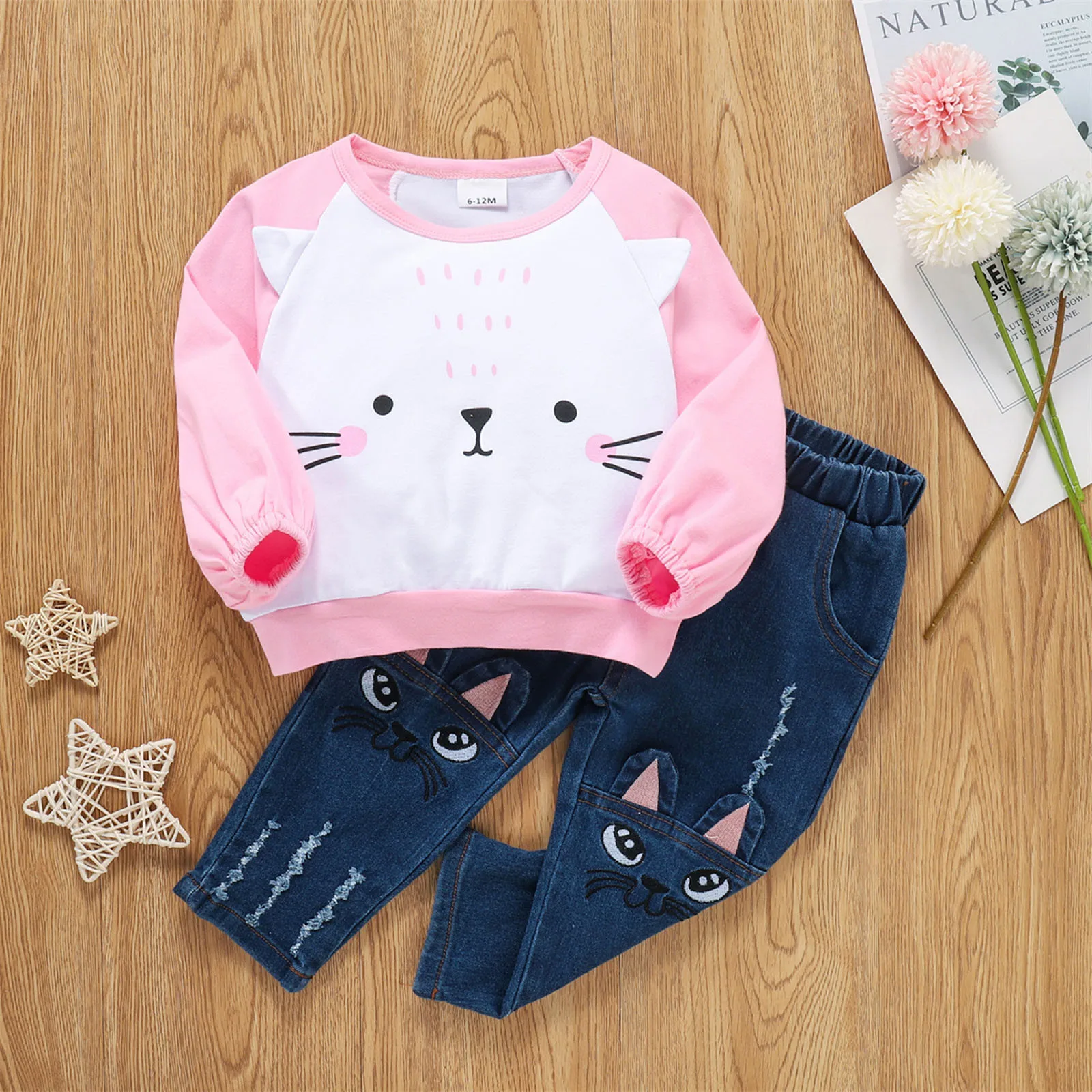 Одежда для новорожденных, костюм для маленьких девочек, пуловер, костюм для девочек, стильный топ с милым принтом кота, джинсовые брюки, комп...
Одежда для новорожденных, костюм для маленьких девочек, пуловер, костюм для девочек, стильный топ с милым принтом кота, джинсовые брюки, комп...