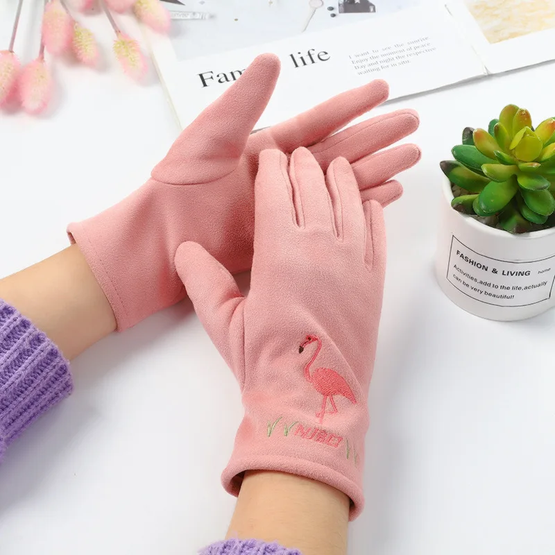 Зимние перчатки с фламинго для женщин, модные Имитационные замшевые короткие варежки в стиле сенсорного экрана, грелка для рук
Зимние перчатки с фламинго для женщин, модные Имитационные замшевые короткие варежки в стиле сенсорного экрана, грелка для рук