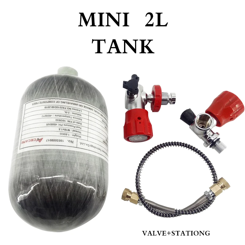 AC5020 Mini 2L Compressed Air Tank/Bottle High Pressure Cylinder Pcp Rifle/Airforce Underwater Hunting/Diving Valve Condor
AC5020 Mini 2L Compressed Air Tank/Bottle High Pressure Cylinder Pcp Rifle/Airforce Underwater Hunting/Diving Valve Condor