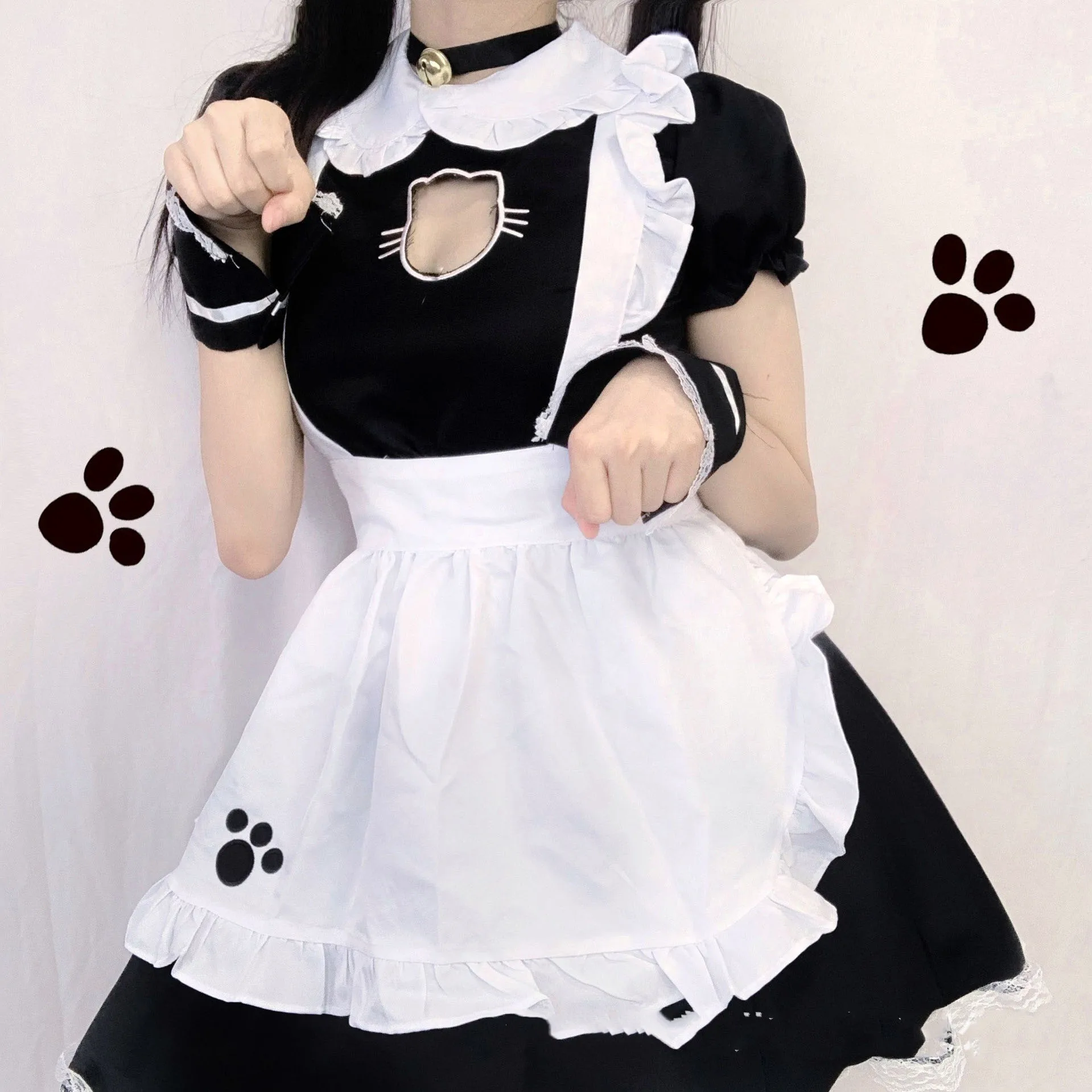 

Sexy Black Cat Girl Women Fantasy French Maid Outfit Men Gothic Sweet Lolita Dress Anime Cosplay Costume Plus Size XXXL XXXXL