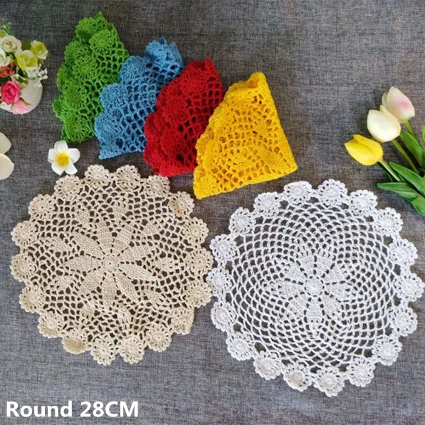 28CM Round Korean Crochet Cotton Coffee Drink Mat Dining Table Placemat Christmas Banquet Party Decorative Glass Coasters Pad
28CM Round Korean Crochet Cotton Coffee Drink Mat Dining Table Placemat Christmas Banquet Party Decorative Glass Coasters Pad