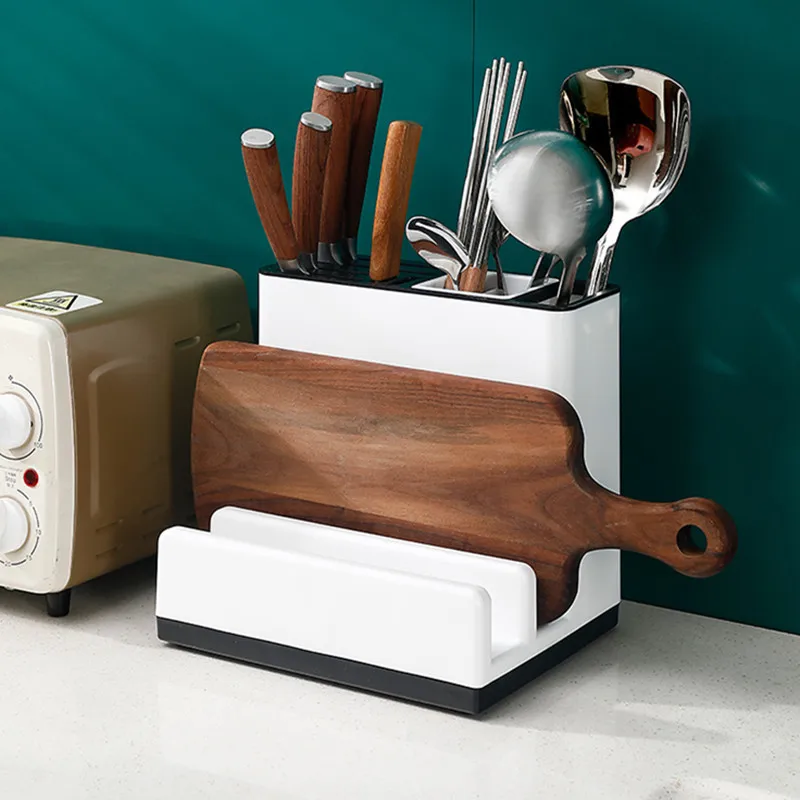 Multifunction Tableware Knife Holder Cutting Board Pot Cover Rack White PP Drainer Box Kitchen Storage Shelves Organizer
Multifunction Tableware Knife Holder Cutting Board Pot Cover Rack White PP Drainer Box Kitchen Storage Shelves Organizer