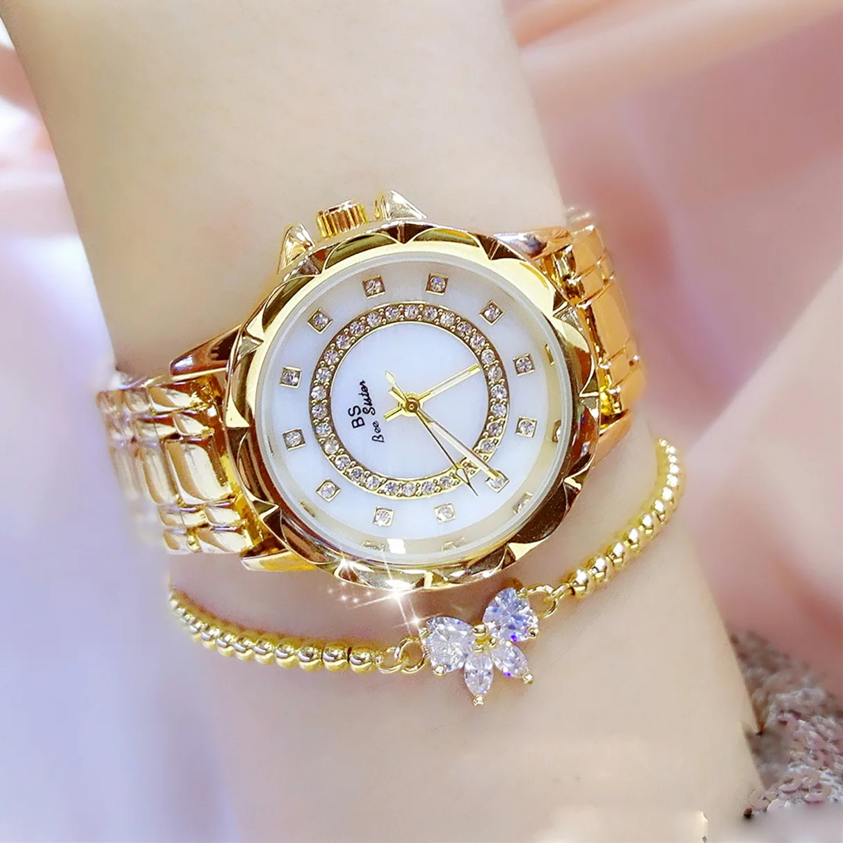 BS 1506 Luxury Brand Diamond Women Watch Gold Clock Wrist Watches For Women Rhinestone Elegant Waterproof Watches
BS 1506 Luxury Brand Diamond Women Watch Gold Clock Wrist Watches For Women Rhinestone Elegant Waterproof Watches