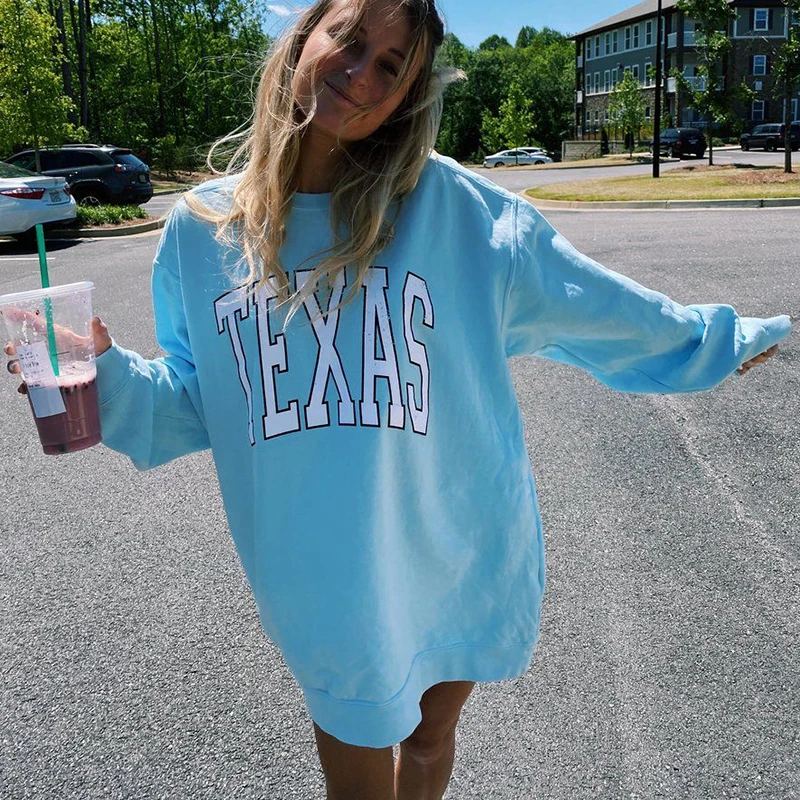 American Texas Print Vintage Oversized Crewneck Sweatshirt Women Pullovers Long Sleeve Couple Clothes Autumn England Fashion Top
American Texas Print Vintage Oversized Crewneck Sweatshirt Women Pullovers Long Sleeve Couple Clothes Autumn England Fashion Top