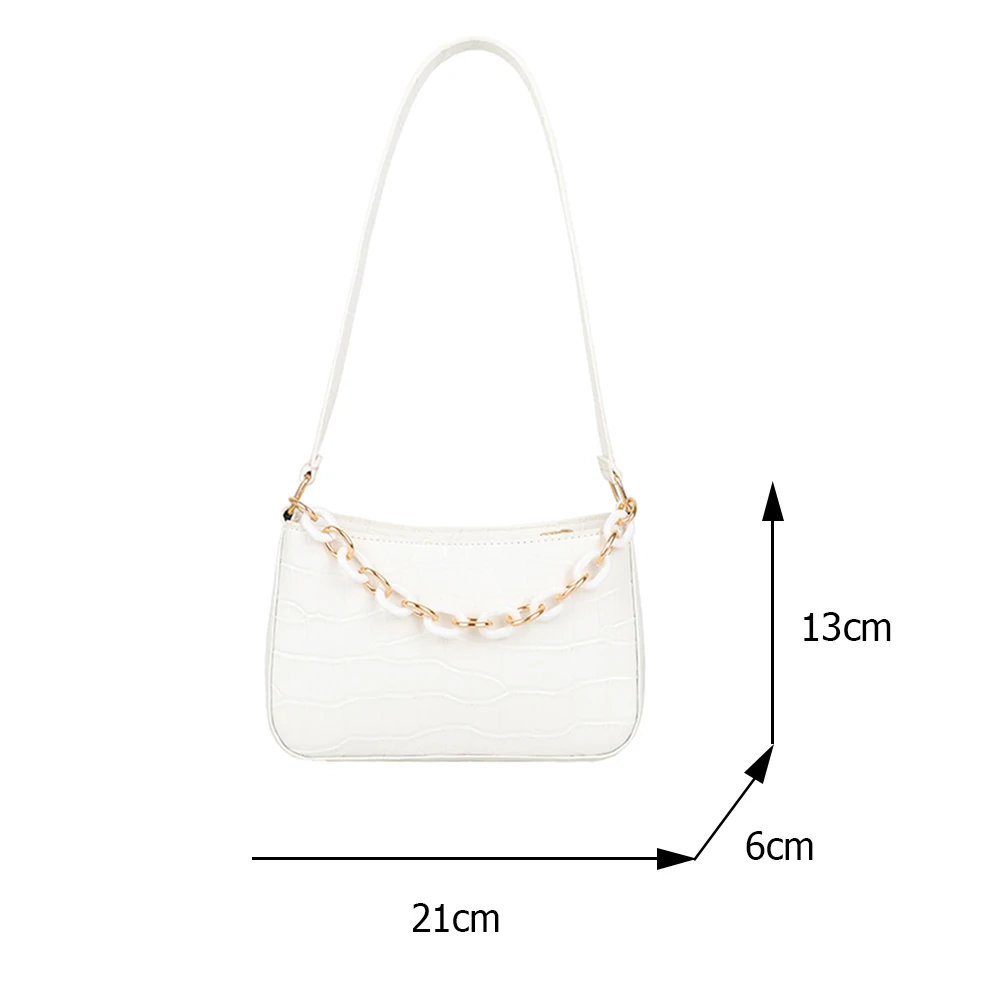 Fashion Women Stone Pattern PU Leather Chain Shoulder Underarm Bag Ladies Casual Solid Color Small Handbag Purse 
Fashion Women Stone Pattern PU Leather Chain Shoulder Underarm Bag Ladies Casual Solid Color Small Handbag Purse