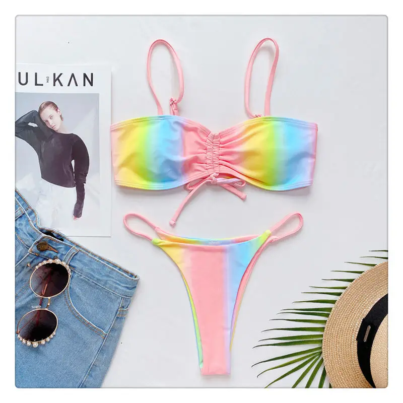 2021 Summer New Sexy Two Piece Women Tie-dye Drawstring Bikini Swimsuit Swimwear Bra Beach
2021 Summer New Sexy Two Piece Women Tie-dye Drawstring Bikini Swimsuit Swimwear Bra Beach