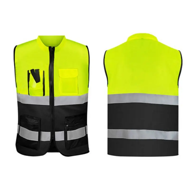 Multi-pockets High Visibility Zipper Front Safety Vest with Reflective Strips L9CE
Multi-pockets High Visibility Zipper Front Safety Vest with Reflective Strips L9CE