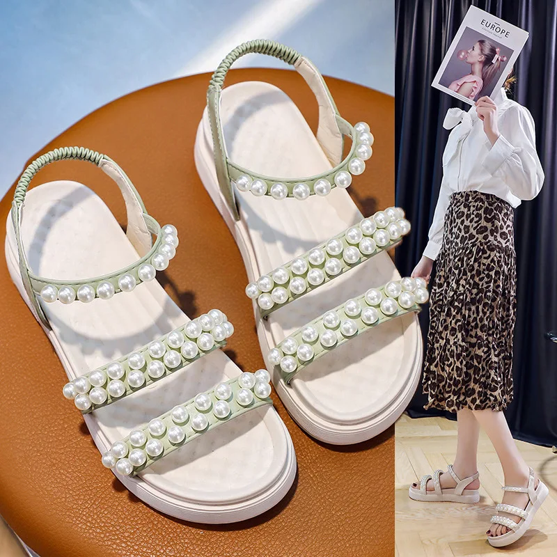 Women's Sandals Summer New Fashion Pearl Thick Bottom Sandals Plus Size European American Leisure Comfort Sandals Female Shoes
Women's Sandals Summer New Fashion Pearl Thick Bottom Sandals Plus Size European American Leisure Comfort Sandals Female Shoes