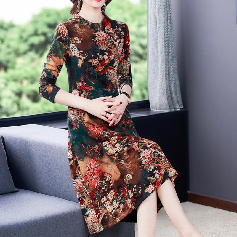 2021Spring Slim Elegant Long Sleeve Dress Autumn Women Korean Fashion Print Midi DressL-5XL New Casual Red Floral Beach Vestidos 
2021Spring Slim Elegant Long Sleeve Dress Autumn Women Korean Fashion Print Midi DressL-5XL New Casual Red Floral Beach Vestidos