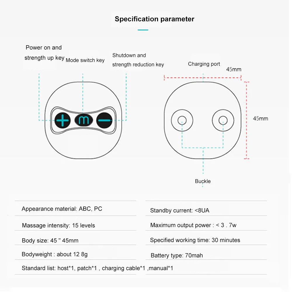 Portable Massage Sticker Charging Neck Massager Stimulator Cervical Vertebra Massage Patch Intelligent Wireless Slimming Machine
Portable Massage Sticker Charging Neck Massager Stimulator Cervical Vertebra Massage Patch Intelligent Wireless Slimming Machine