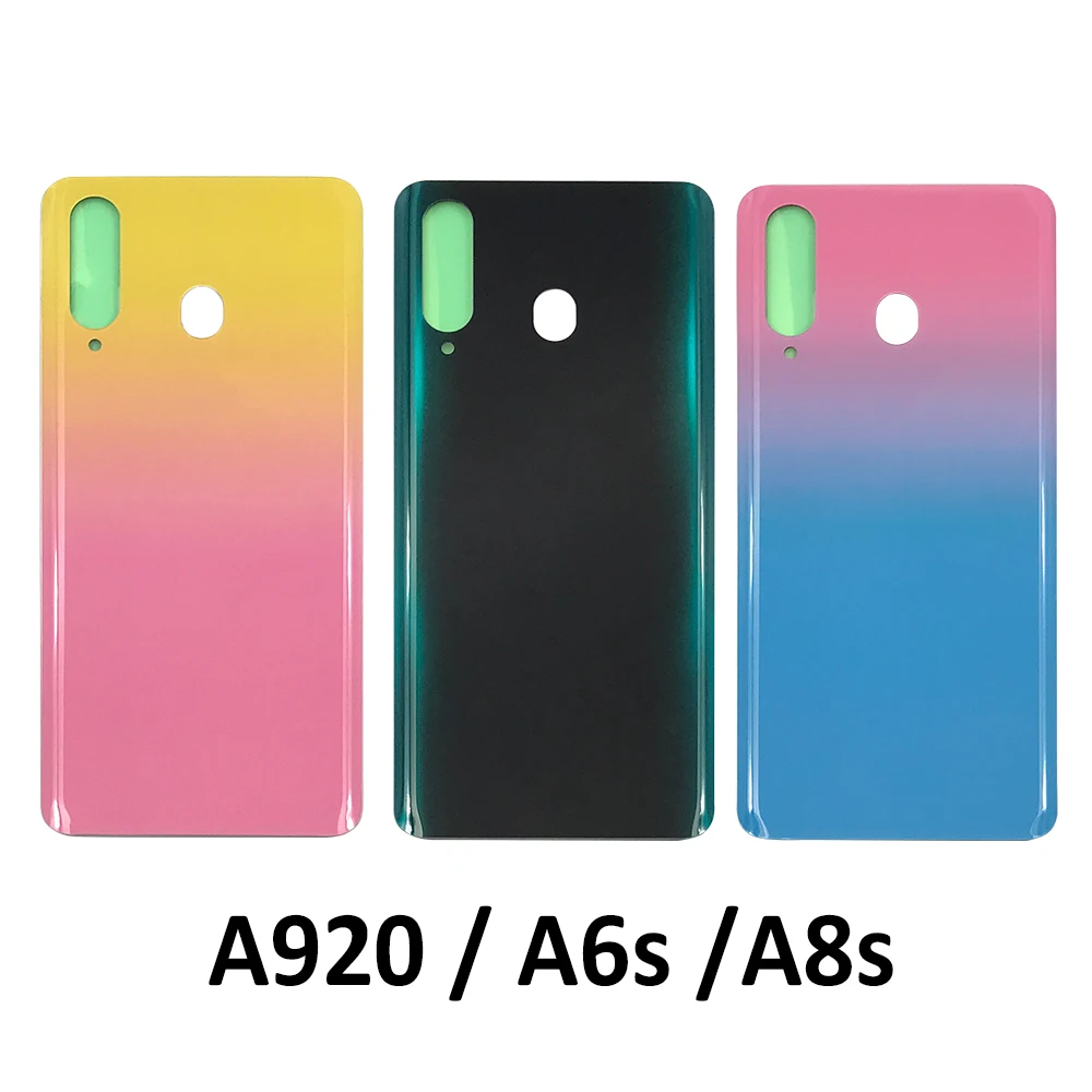 

50pcs/lot，Back Glass Rear Cover For Samsung Galaxy A6S A9 2018 A920 Battery Door Housing Battery Back Cover With Adhesive
