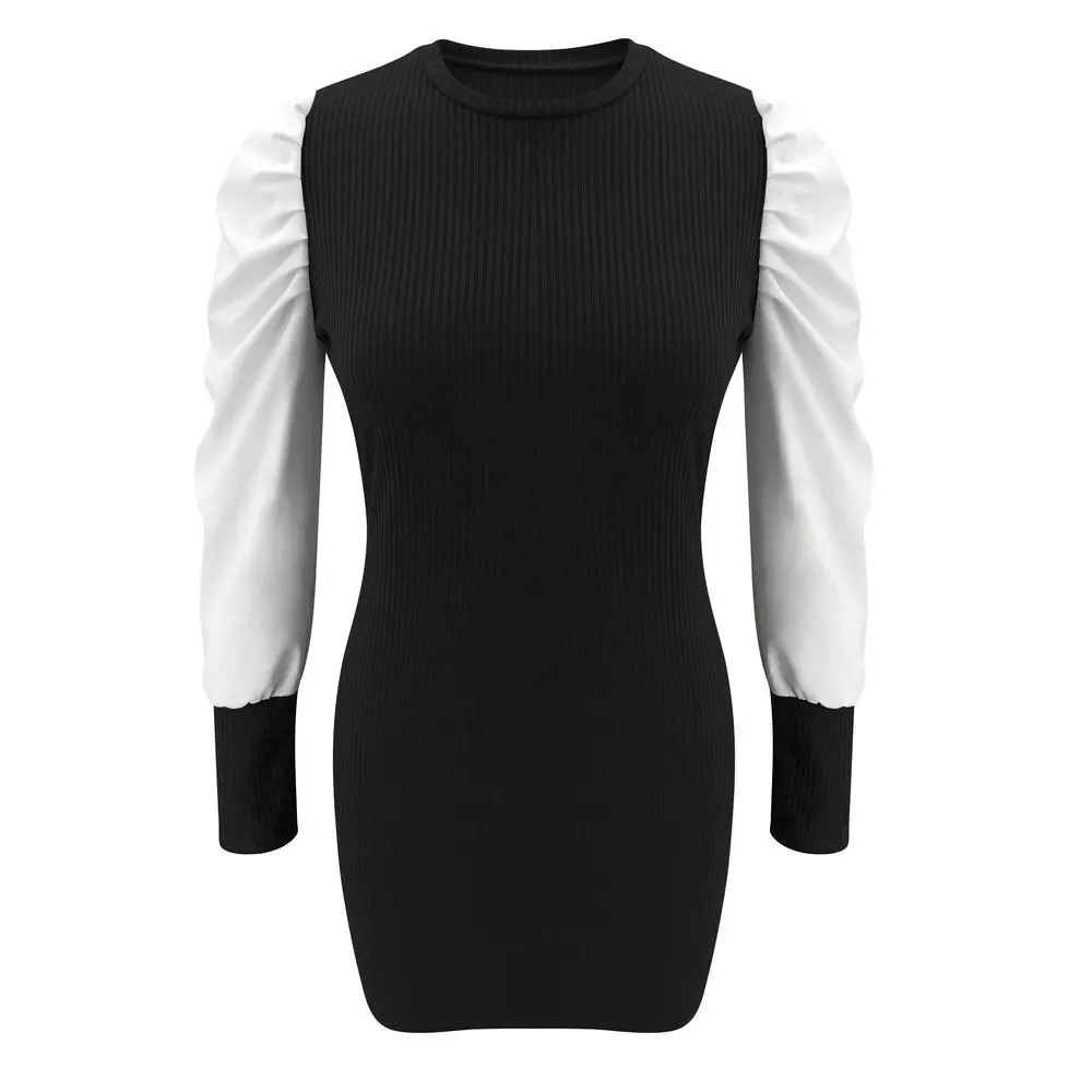 Sexy O-Neck Puff Sleeve Patchwork Dress 2020 Spring Women Casual Bodycon Office Black Dresses Femme Vestidos
Sexy O-Neck Puff Sleeve Patchwork Dress 2020 Spring Women Casual Bodycon Office Black Dresses Femme Vestidos