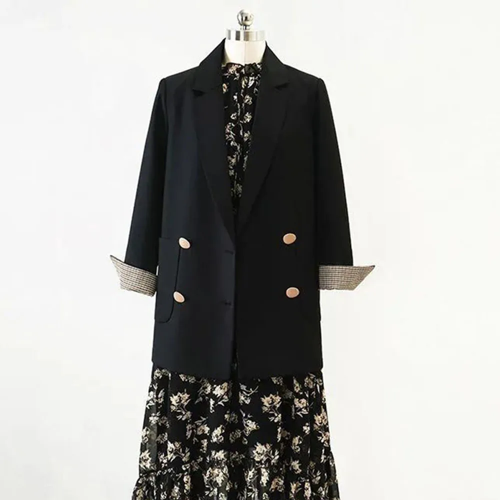 Casual Women Blazers Jackets Plaid Cuffs Work Wear Coat Fashion Autumn Winter Elegant Notched Double Breasted Loose Jacket
Casual Women Blazers Jackets Plaid Cuffs Work Wear Coat Fashion Autumn Winter Elegant Notched Double Breasted Loose Jacket