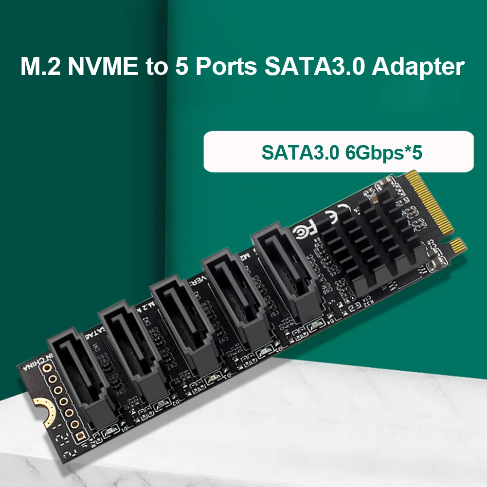 Universal JMB575 Chipset 6Gbps M.2 PCI Express to 5 Ports SATA3 Expansion Card Converter Adapter Cards Support PM Function
Universal JMB575 Chipset 6Gbps M.2 PCI Express to 5 Ports SATA3 Expansion Card Converter Adapter Cards Support PM Function