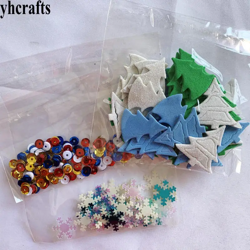1bag/LOT Mix glitter Christmas tree foam stickers snowflake sequins crafts bag Kindergarten diy toys Wall decoration class OEM | Игрушки и