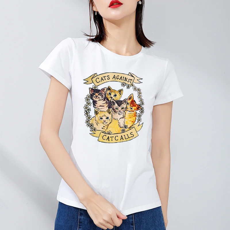 Футболка женская в стиле Харадзюку, топ с рисунком кошки, животного и цветов в стиле 90-х, футболка с круглым вырезом в Корейском стиле, одежда... 
Футболка женская в стиле Харадзюку, топ с рисунком кошки, животного и цветов в стиле 90-х, футболка с круглым вырезом в Корейском стиле, одежда...
