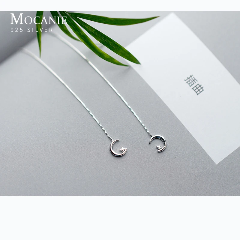 Mocanie Real 925 Sterling Silver Minimalist Sweet Lovely Moon Star Dangle Earring for Women Long Chain Drop Earring Fine Jewely
Mocanie Real 925 Sterling Silver Minimalist Sweet Lovely Moon Star Dangle Earring for Women Long Chain Drop Earring Fine Jewely