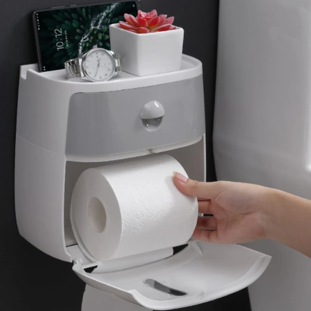 Waterproof Wall Mount Toilet Paper Holder Shelf Toilet Paper Tray Roll Paper Tube Storage Box Creative Tray Tissue Box Home
Waterproof Wall Mount Toilet Paper Holder Shelf Toilet Paper Tray Roll Paper Tube Storage Box Creative Tray Tissue Box Home