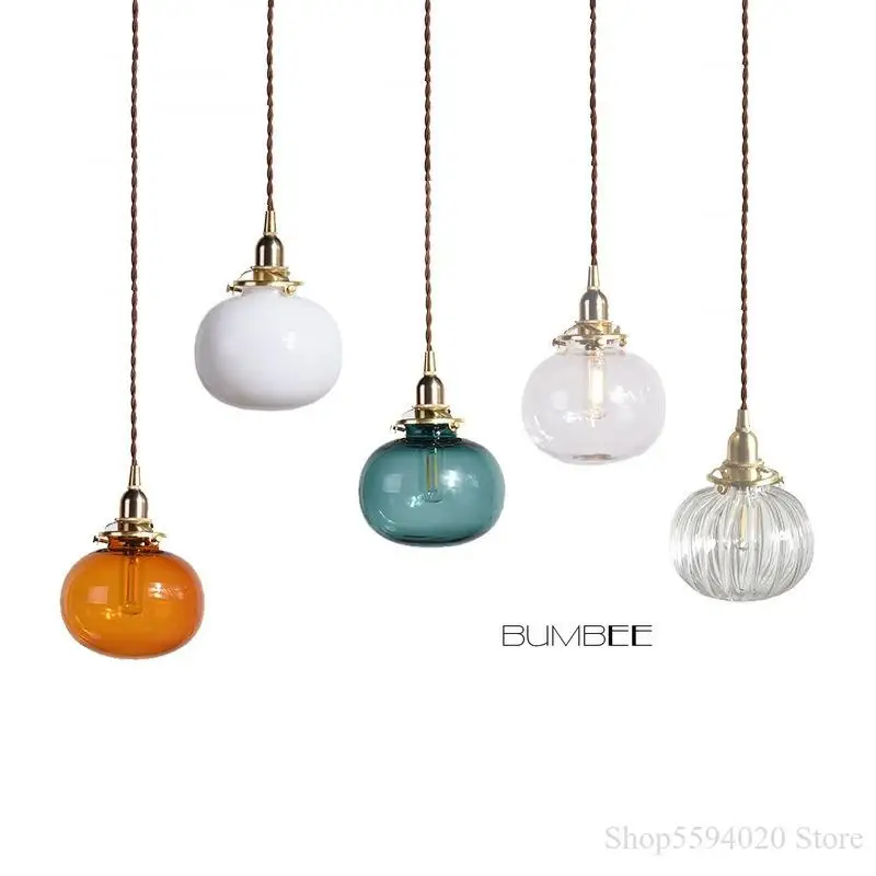 Japanese Style Retro Brass Glass Pendant Lamp Color Chandelier Creative Bar Bedroom Bedside Hanging Light Fixture Suspendu E27
Japanese Style Retro Brass Glass Pendant Lamp Color Chandelier Creative Bar Bedroom Bedside Hanging Light Fixture Suspendu E27