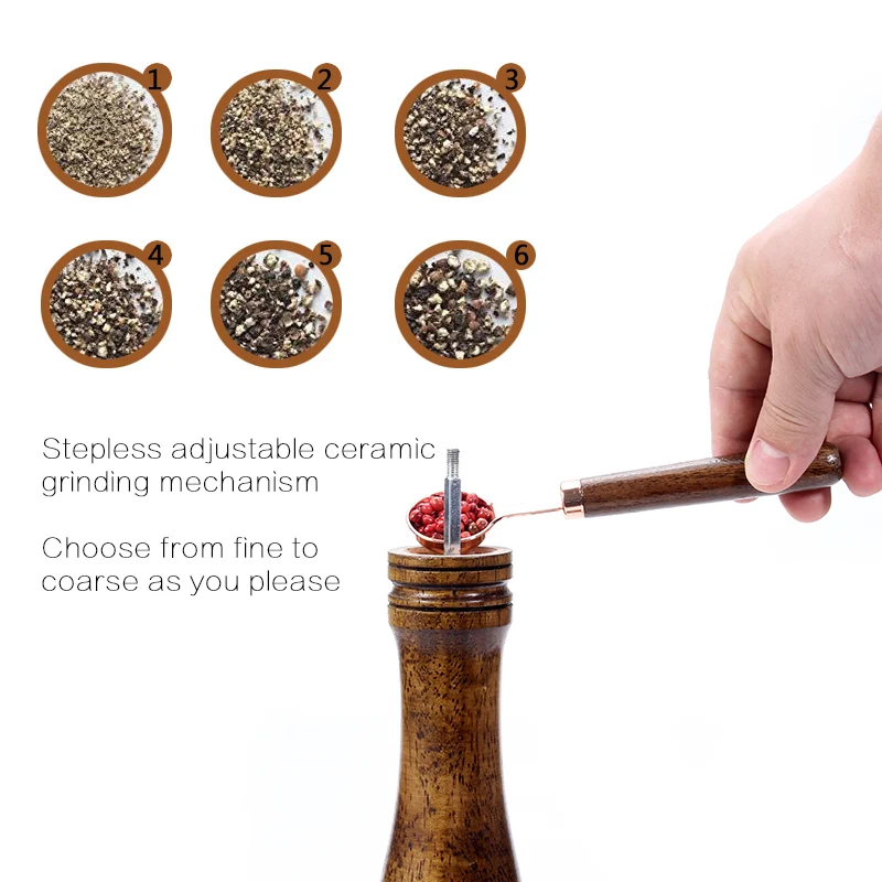 Salt and Pepper Mills, Solid Wood Pepper Mill with Strong Adjustable Ceramic Grinder 5" 8" 10" - Kitchen Tools
Salt and Pepper Mills, Solid Wood Pepper Mill with Strong Adjustable Ceramic Grinder 5" 8" 10" - Kitchen Tools