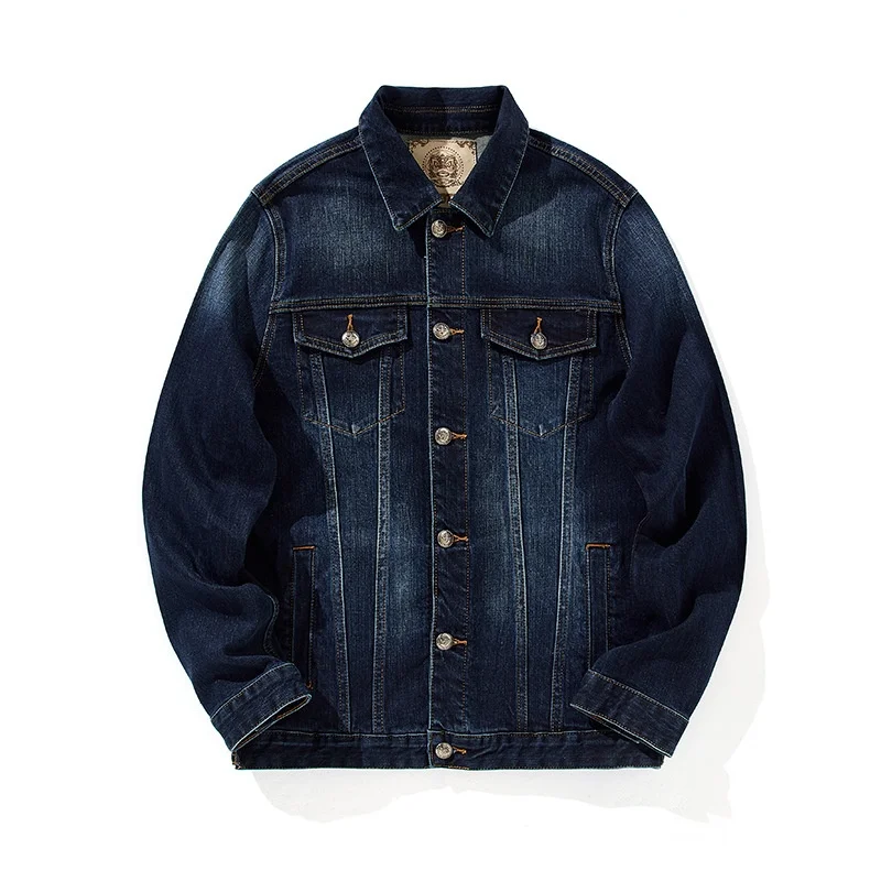 Autumn and winter blue and black men's denim jacket casual light business micro-elastic loose side seam pocket single-breastede
Autumn and winter blue and black men's denim jacket casual light business micro-elastic loose side seam pocket single-breastede