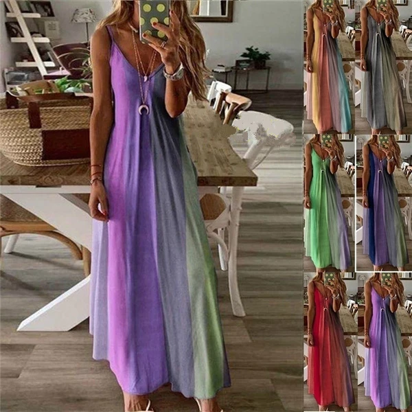 Gradient Printed Long Dress Women Elegant Big Swing V Neck Sleeveless Maxi Beach Dress 2021 Female Loose Party Dress Vestidos
Gradient Printed Long Dress Women Elegant Big Swing V Neck Sleeveless Maxi Beach Dress 2021 Female Loose Party Dress Vestidos
