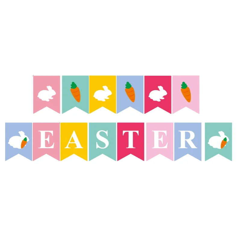 Happy Easter Banner Flags Cute Rabbit Carrot Papercard Banner Wall Hanging Decor Home Backgrond Party Decoration
Happy Easter Banner Flags Cute Rabbit Carrot Papercard Banner Wall Hanging Decor Home Backgrond Party Decoration