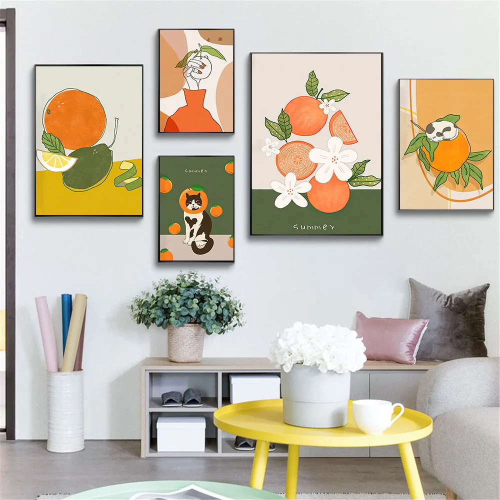 Summer Fruit Kitchen Poster Wall Painting Cat Orange Canvas Print Poster Nordic Wall Art Pictures Living Room Kitchen Decoration
Summer Fruit Kitchen Poster Wall Painting Cat Orange Canvas Print Poster Nordic Wall Art Pictures Living Room Kitchen Decoration