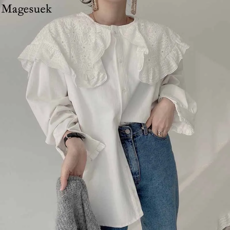 Long Sleeve Lace Women Vintage Shirt Chic Big Lapel Cotton Blouse Women Tops Loose Crochet Plaid Button White Shirts New 16121
Long Sleeve Lace Women Vintage Shirt Chic Big Lapel Cotton Blouse Women Tops Loose Crochet Plaid Button White Shirts New 16121