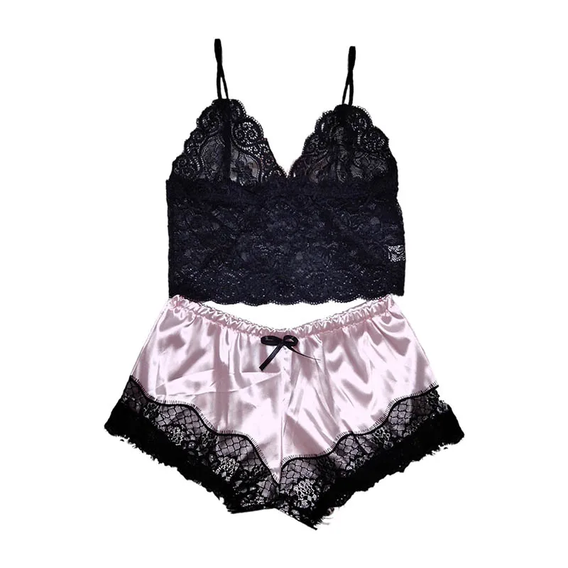 2Pcs/Set Lace Sleepwear Tops Shorts Set Womens Pajamas Casual Style Pure Color Nice Gift Silk Imitation
2Pcs/Set Lace Sleepwear Tops Shorts Set Womens Pajamas Casual Style Pure Color Nice Gift Silk Imitation