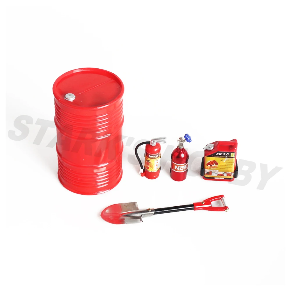 5 Set Fuel Tank Oil Drum Nitrogen Bottle Shovel Fire Extinguisher for 1/10 RC Crawler Car TRX4 SCX10 D90 TF2 Decorative Tools
5 Set Fuel Tank Oil Drum Nitrogen Bottle Shovel Fire Extinguisher for 1/10 RC Crawler Car TRX4 SCX10 D90 TF2 Decorative Tools