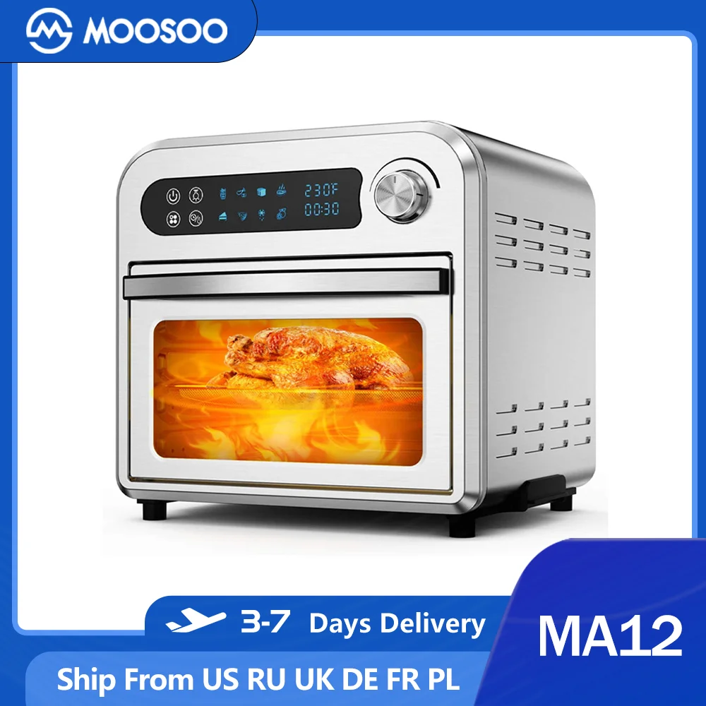 

Духовка воздушная MOOSOO MA12, 10,6 КТ, тостер, духовка с цифровым экраном 8 в 1, Конвекционная печь, механический таймер управления