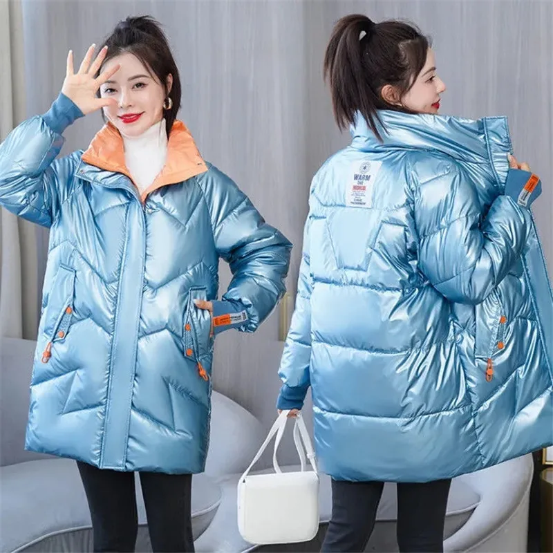 Parker Women 2021 New Winter Jacket No Wash Glossy Thick Down Cotton Jacket Mid Long Outerwear Female Cotton Padded Student Coat
Parker Women 2021 New Winter Jacket No Wash Glossy Thick Down Cotton Jacket Mid Long Outerwear Female Cotton Padded Student Coat