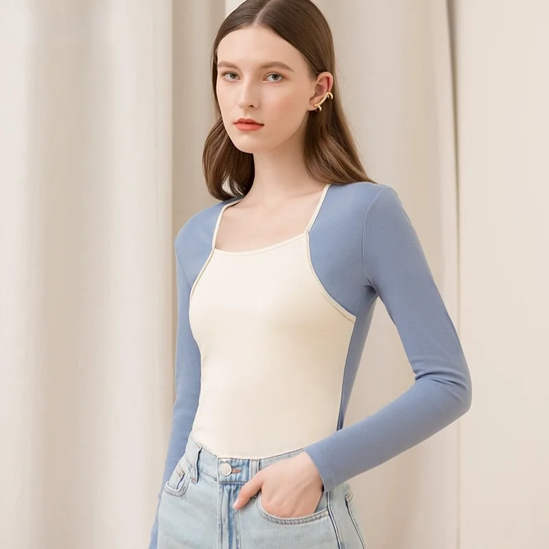 Donsignet New Square Collar Slim Cotton Womens Bottoming Shirt Long Sleeve Winter Panelled Woman Tshirts
Donsignet New Square Collar Slim Cotton Womens Bottoming Shirt Long Sleeve Winter Panelled Woman Tshirts