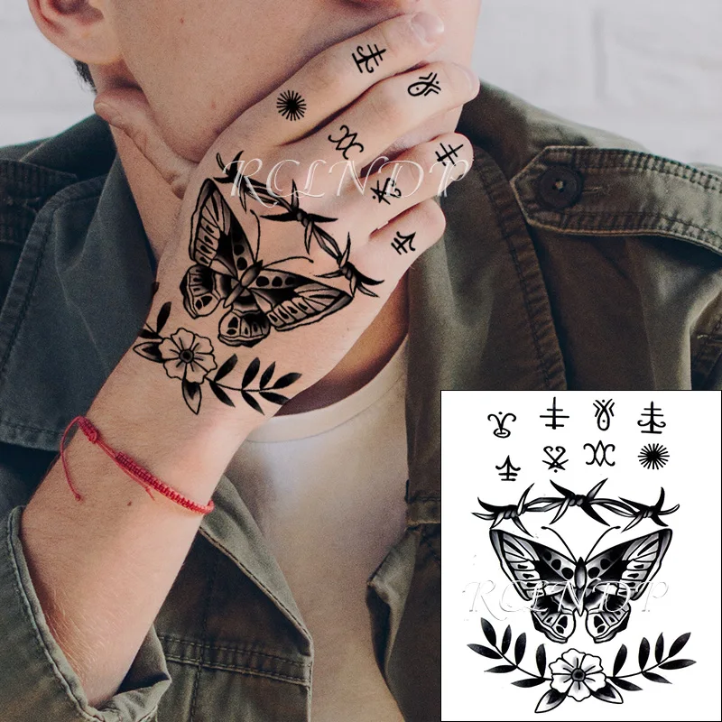 

Водонепроницаемые временные тату-наклейки бабочки цветы поддельные тату флэш-тату размер руки художественные татуировки для мальчиков женщин мужчин