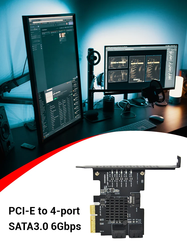 PCI-E 4X GEN3 to SATA 3.0 Expansion Card 5 Port Full Speed 6G Transfer Expansion IPFS Hard Disk JMS585 For Win7 / 8 / 10 / Linux
PCI-E 4X GEN3 to SATA 3.0 Expansion Card 5 Port Full Speed 6G Transfer Expansion IPFS Hard Disk JMS585 For Win7 / 8 / 10 / Linux
