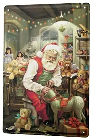 Оловянная табличка для декора, Рождественское украшение, Санта-Клаус, мастерская-качалка, лошадь, металлическая пластина 8X12
Оловянная табличка для декора, Рождественское украшение, Санта-Клаус, мастерская-качалка, лошадь, металлическая пластина 8X12