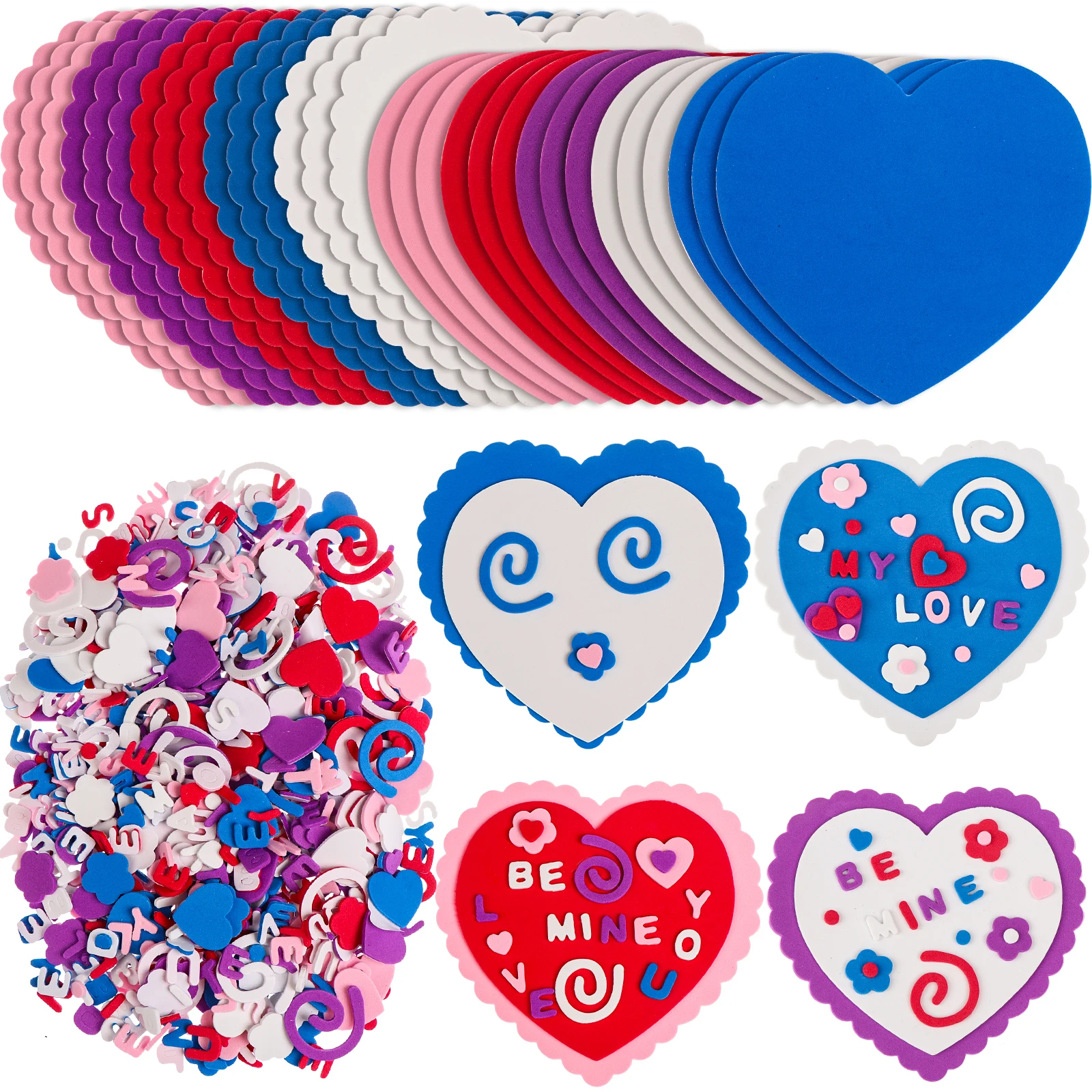 930 Pieces Valentine's Day Heart Foam Stickers DIY Valentines Heart Craft Set 
930 Pieces Valentine's Day Heart Foam Stickers DIY Valentines Heart Craft Set