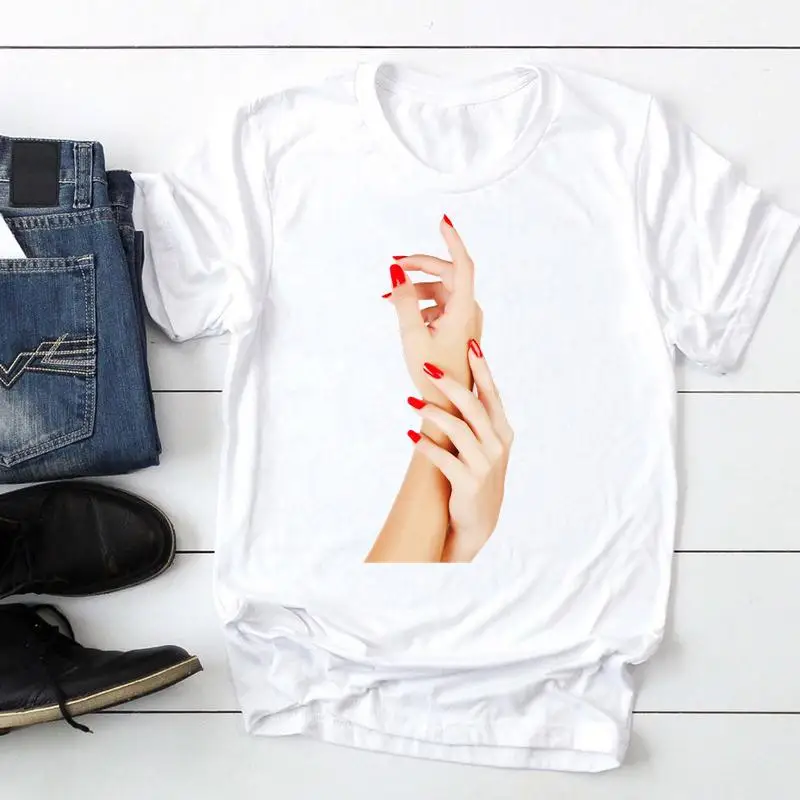 Women 2021 Sexy Flower Finger Nail Trend Fashion Cartoon Summer Lady Print Tee Graphic T Top Female Tshirts Clothes T-Shirt
Women 2021 Sexy Flower Finger Nail Trend Fashion Cartoon Summer Lady Print Tee Graphic T Top Female Tshirts Clothes T-Shirt