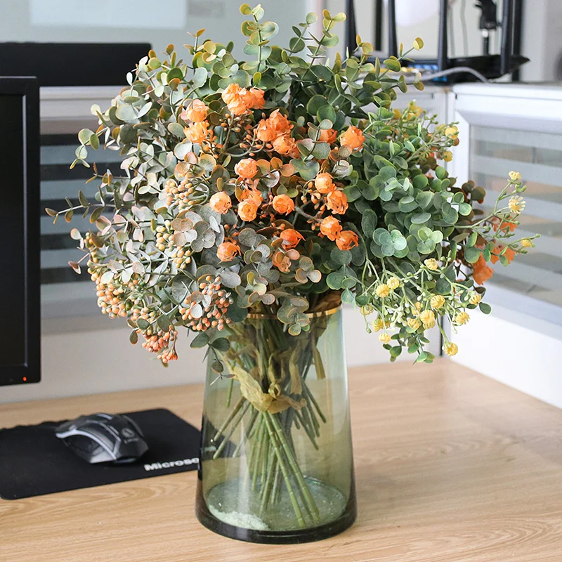 5pcs Artificial Flowers Home Decor Flor Artificial Branches Eucalyptus Flower Decoration Living Room Silk Flowers Table Decor R6
5pcs Artificial Flowers Home Decor Flor Artificial Branches Eucalyptus Flower Decoration Living Room Silk Flowers Table Decor R6