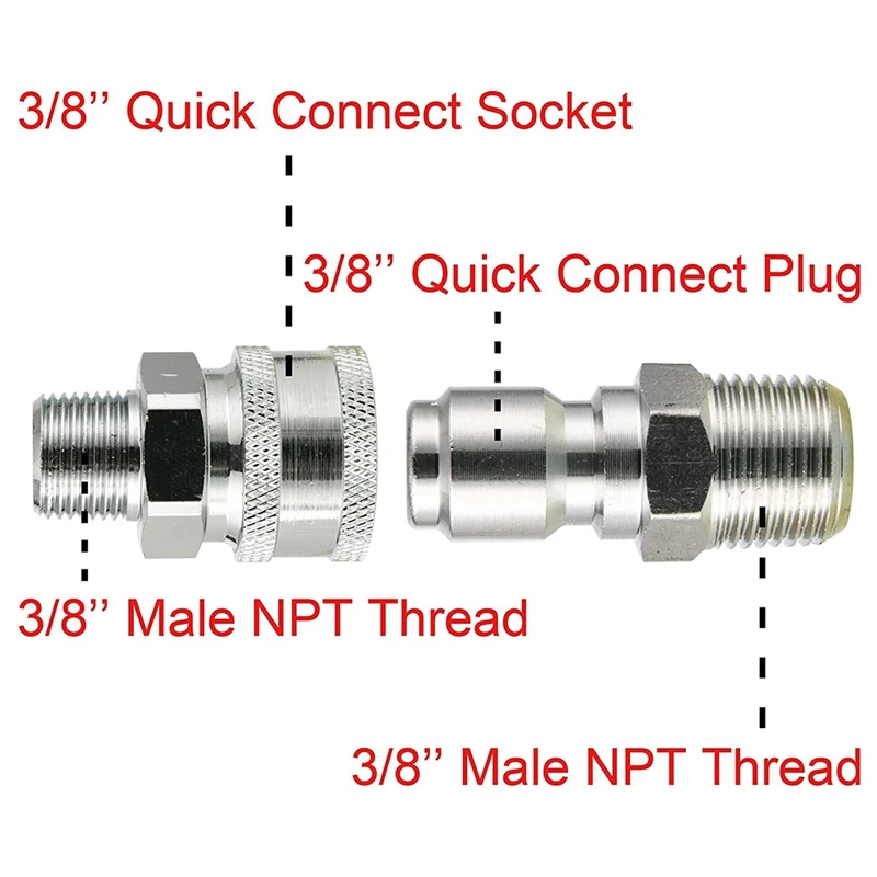 Pressure Washer Adapter Set, 3/8 Inch Quick Connect, Rotating Turbo Nozzle for Pressure Washer with 5 Spray Nozzle Tips
Pressure Washer Adapter Set, 3/8 Inch Quick Connect, Rotating Turbo Nozzle for Pressure Washer with 5 Spray Nozzle Tips