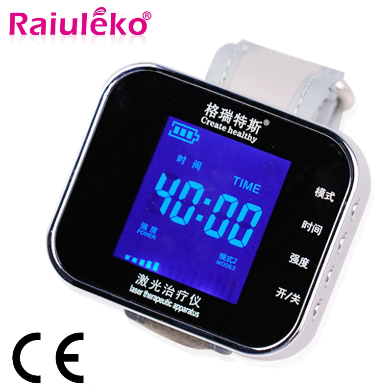 Diode 650nm Laser Therapy Watch Diabetic Wrist Watch LLLT For Rhinitis Thrombosis Cholesterol Hypertension Treatment
Diode 650nm Laser Therapy Watch Diabetic Wrist Watch LLLT For Rhinitis Thrombosis Cholesterol Hypertension Treatment