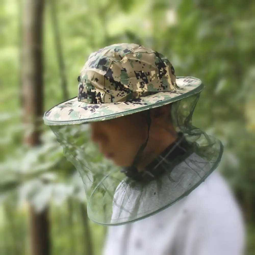 Новая шляпа пчеловода для сада камуфляжная сетка защиты лица от комаров на
