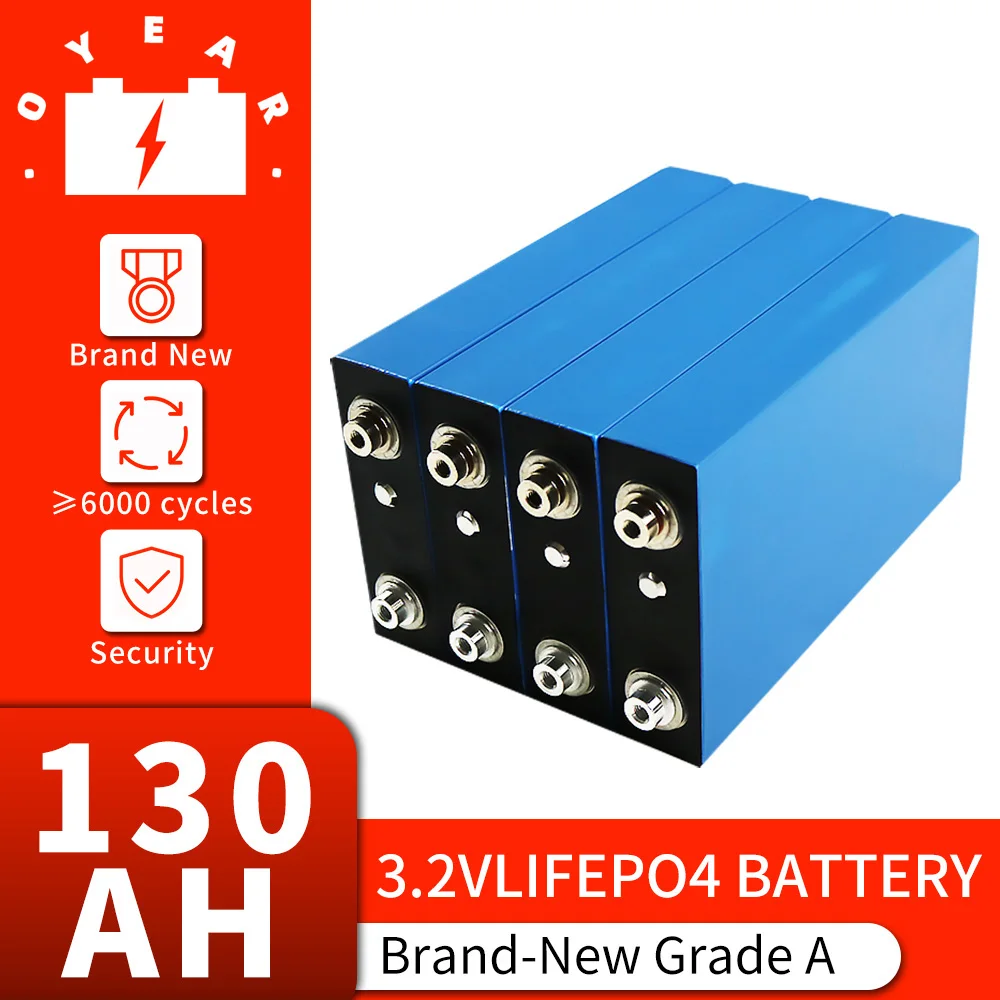 NEW 8pcs Lifepo4 Cells 4C High Discharge Grade A 3.2v 130Ah Rechargeable Battery Pack For RV Solar System 12V 24V 48V
NEW 8pcs Lifepo4 Cells 4C High Discharge Grade A 3.2v 130Ah Rechargeable Battery Pack For RV Solar System 12V 24V 48V