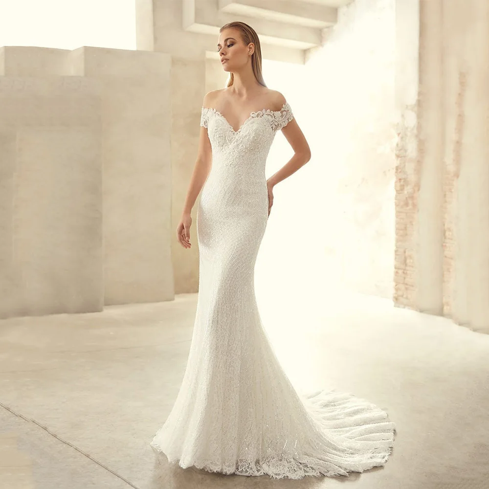 Mermaid Wedding Dress Off Shoulder Vintage Sweetheart Cut Out Open Back Sleeveless Bridal Gown Robe De Soriee Floor Length
Mermaid Wedding Dress Off Shoulder Vintage Sweetheart Cut Out Open Back Sleeveless Bridal Gown Robe De Soriee Floor Length