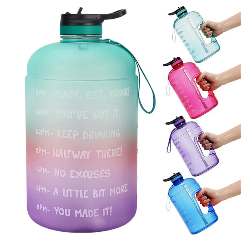 3.78L/128oz Gallon Water Bottle with Straw Large Capacity Sports Bottle Colorful GYM Fitness Sport Drink Bottle BPA Free
3.78L/128oz Gallon Water Bottle with Straw Large Capacity Sports Bottle Colorful GYM Fitness Sport Drink Bottle BPA Free